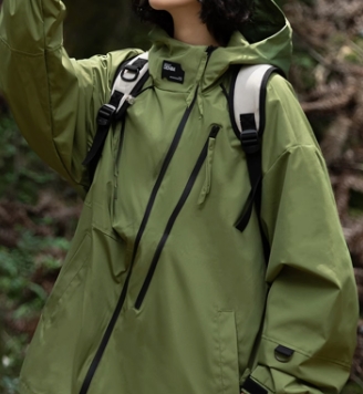 美式复古宽松运动夹克连帽工装上衣