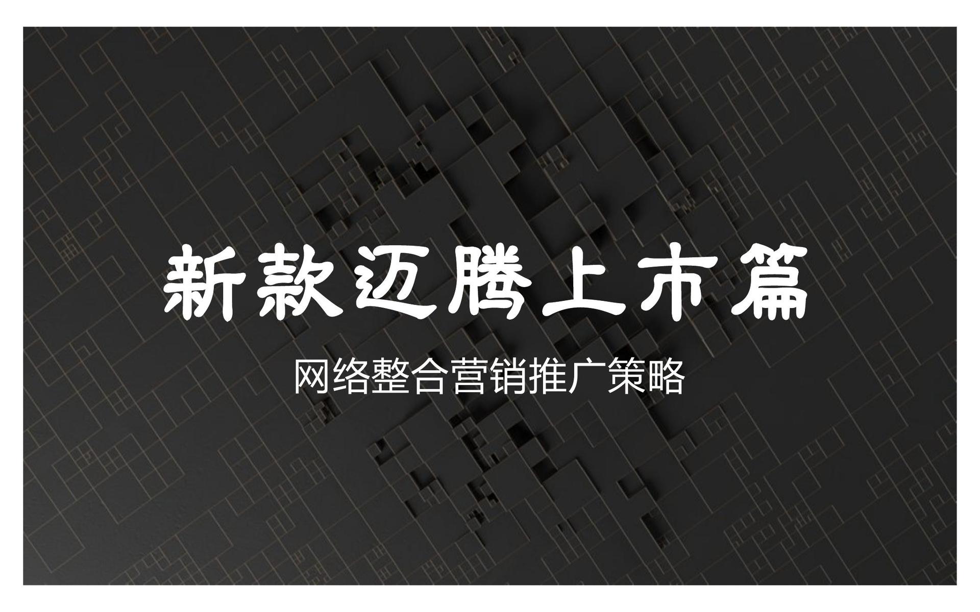 新款汽车上市暨网络整合营销方案